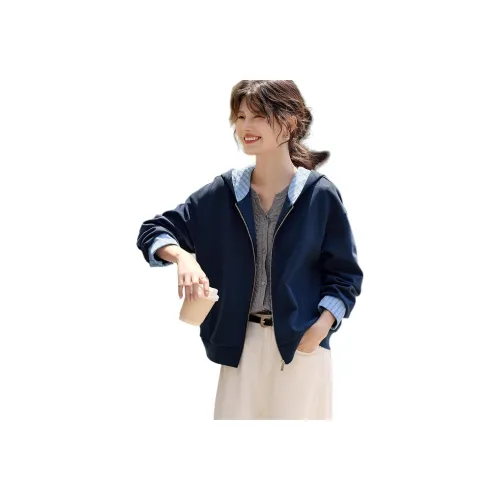 XWI Темно-синий женский короткий пальто