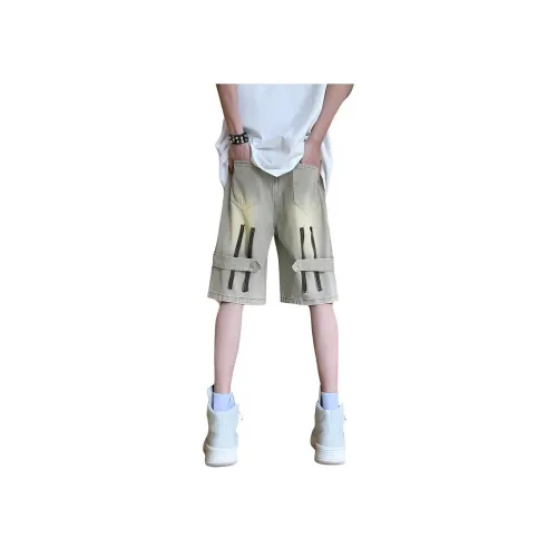 Белый медведь Джинсовые шорты Унисекс Желтый Грязь