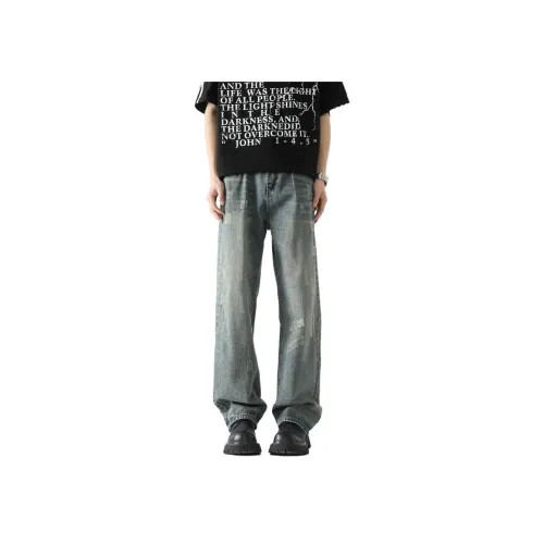 7 SEVFUN Винтажные синие рваные унисекс джинсы