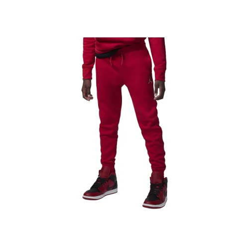Jordan Essentials MJ Brooklyn Флис Вязаные Тренировочные Штаны Фитнес-Красный Подростки