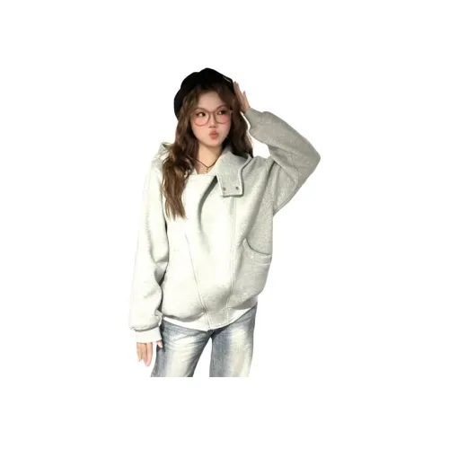 MORii Серый Весенний Осенний Унисекс Свитшоты