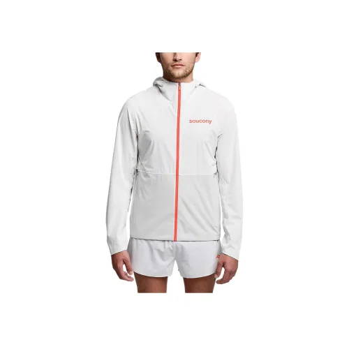 Saucony Hurricane Водонепроницаемый Куртки и Пальто Мужской Облачный Белый