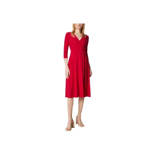 Ralph Lauren Red Женские Длинные Рукава Платья