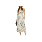 Белый с синими цветами