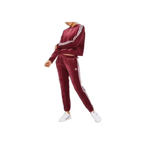 Adidas Originals Cuffed Trackadicolor Collection Спортивные брюки Женские Каштановый