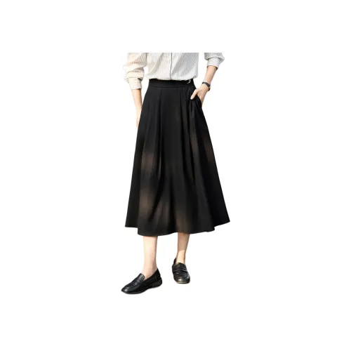 Mo Han Yi Mei Повседневный Длинный Юбка Женские Черный