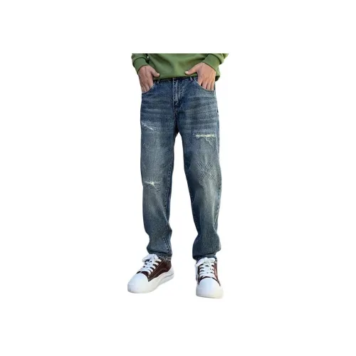 FAIRWHALE Темно-синий Унисекс Джинсы