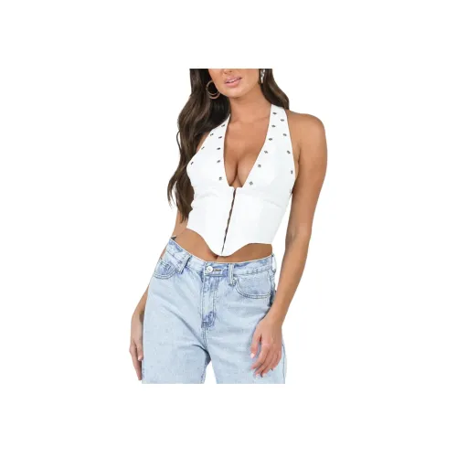 PRINCESS POLLY PALLADIA ПУ (полиуретан) Jordy CORSET Топ на бретелях Женские Белый Белый