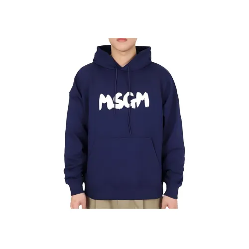 MSGM Морской синий Мужские Свитшоты