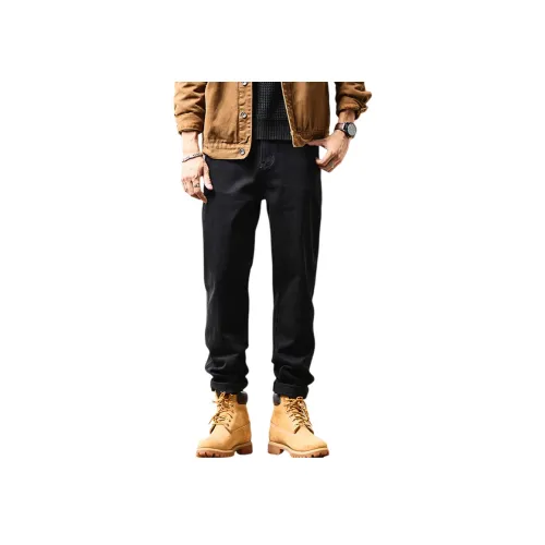 JIKENDI Мужские черные джинсы