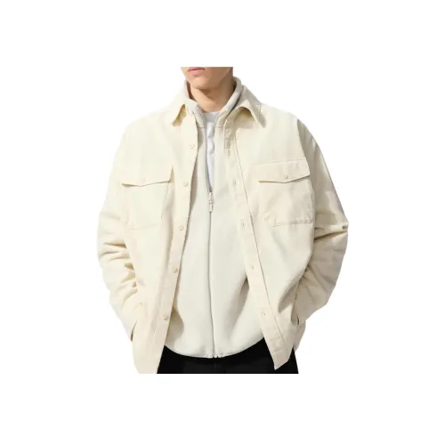 UNIQLO Сливочный Унисекс Рубашки