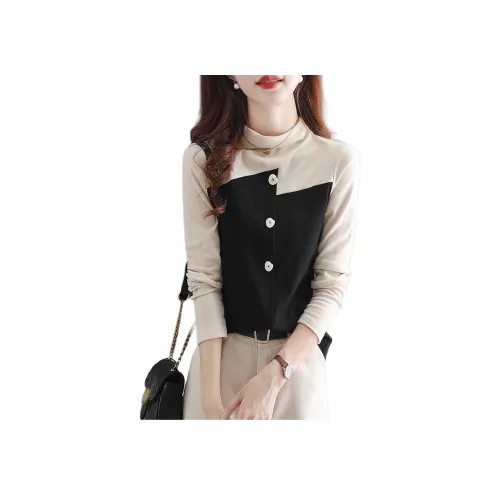 Mo Han Yi Mei T Рубашка Женская Черная Бежевая и Белая