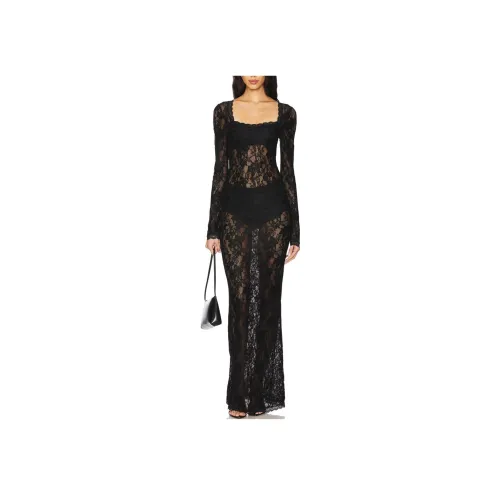 SUPERDOWN Blanche Maxi Dress Длинное Платье с Длинными Рукавами Женское