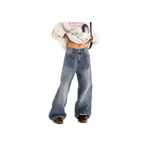 MUCCHIC Blue Women's Jeans MUCCHIC Синий Женские Джинсы