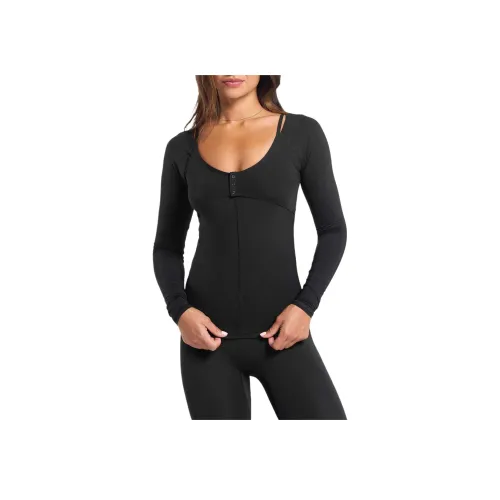 GYMSHARK Реглан рукав T-рубашка Женская Черная