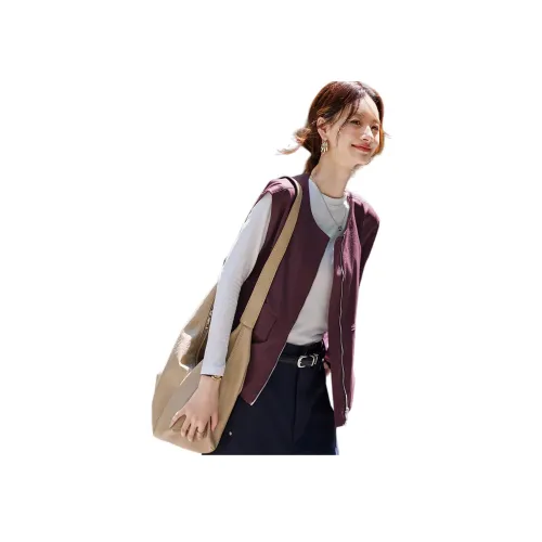 Still quiet Бургунди Фиолетовый Женские Жилеты