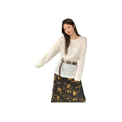 GORGEOUSIDEA Белая длинная рубашка с длинными рукавами, женская футболка