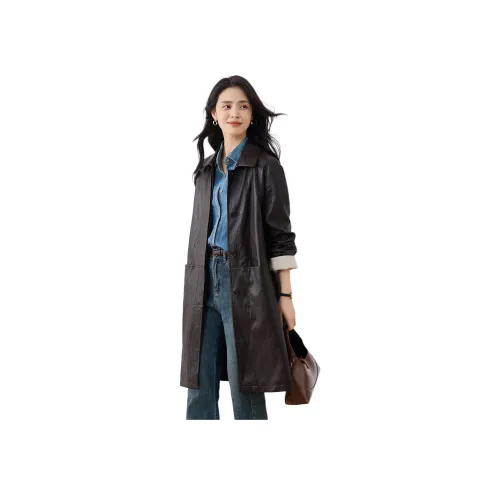 Yi Mengyuan Кожа Куртка Куртка Женская