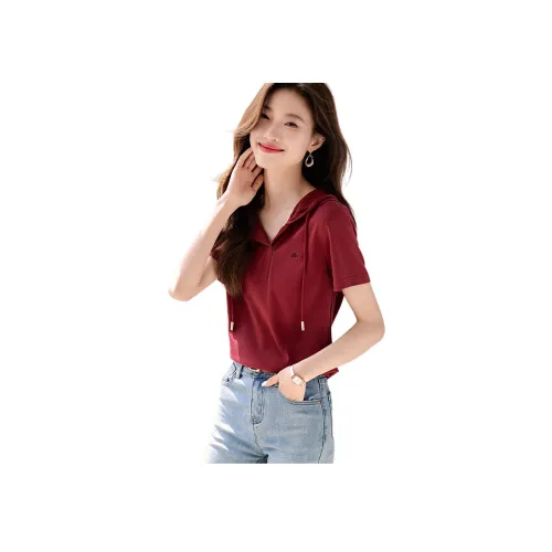 Mo Han Yi Mei T Рубашка Женская Бордовая