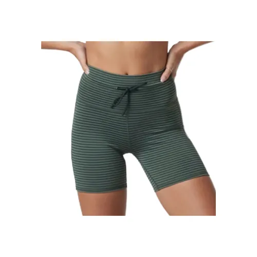 Vuori Темно-серо-зеленый Полосы Цветочный/Aspen Stripe Женские Шорты для Йоги