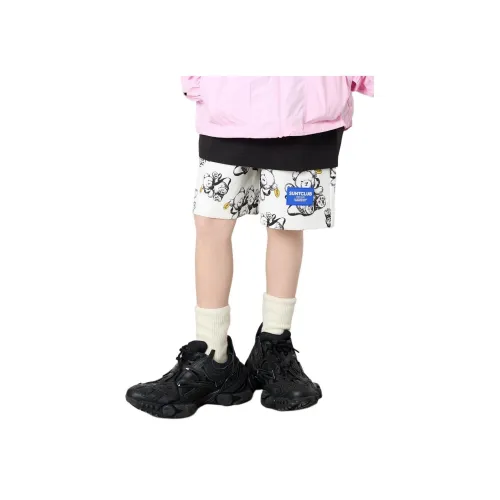 SUNTOMORROW 2025 Летние шорты для подростков белый с черными цветами