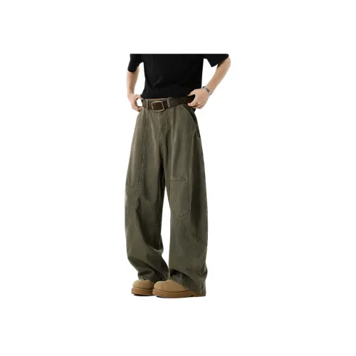 KAIZZGAO Армия Зеленый Мужской Джинсы