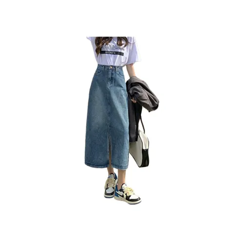 MUCCHIC Деним Длинная Юбка Женская