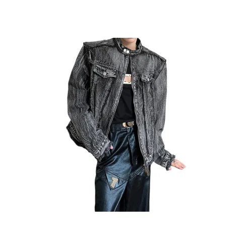 FONDLOOK Черный Унисекс Джинсовые куртки