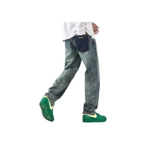 ALL IN Темно-синие унисекс джинсы