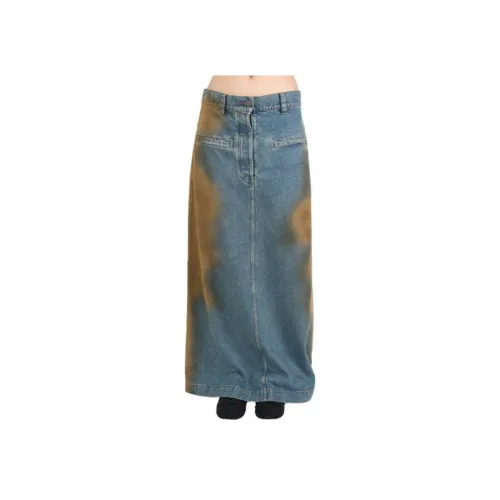 UMA WANG Denim Long Skirt Women's Blue UMA WANG Деним Длинная Юбка Женская Синяя