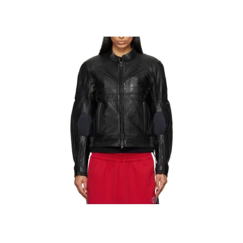 Vetements кожаная куртка женская черная