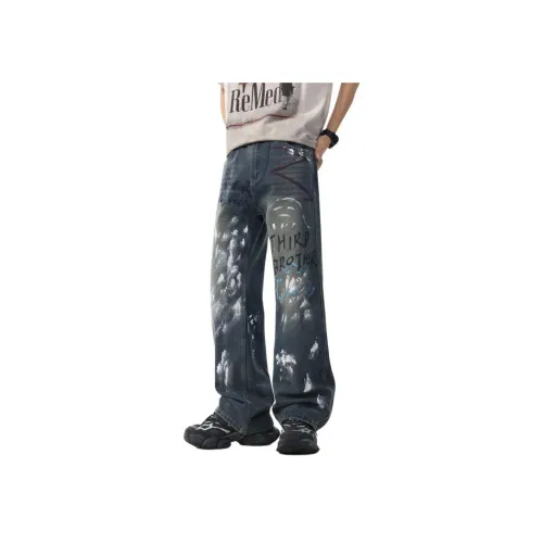 HIPHOPPUNKS Винтажные синие мужские джинсы