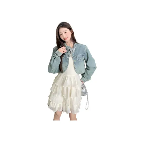 ZCDECO Светло-синий женский комплект с юбкой