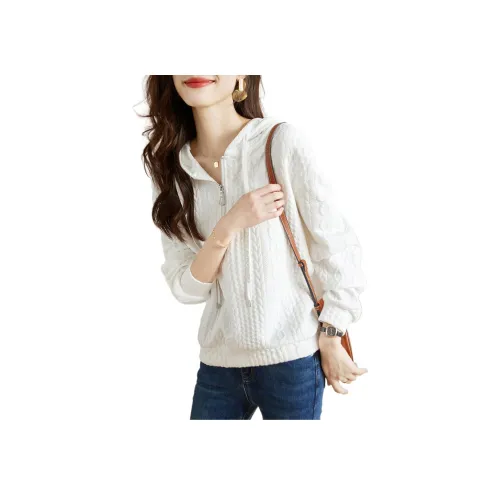 Mo Han Yi Mei Толстовка Женская Натуральный Белый