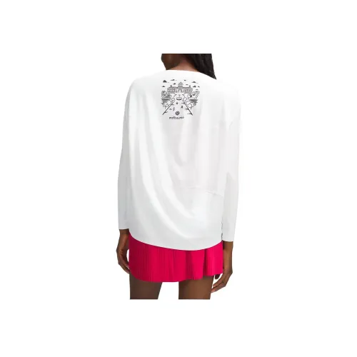 lululemon Melbourne 2 Рукав с оборванным плечом T-рубашка Женская Белая