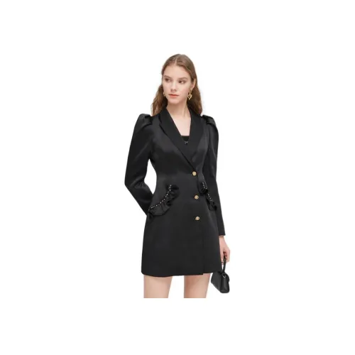 JORYAweekend Длинное платье с длинными рукавами женское черное