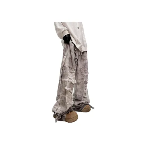 PISYPOX Светло-серые Унисекс Джинсы