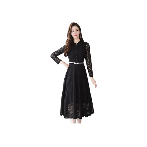 Mu Xiao Xin Длинный рукав Платье Женское