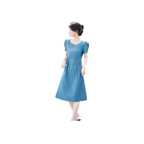 Still Quiet Летний Короткий Рукав Платье Женское Малиновый Розовый