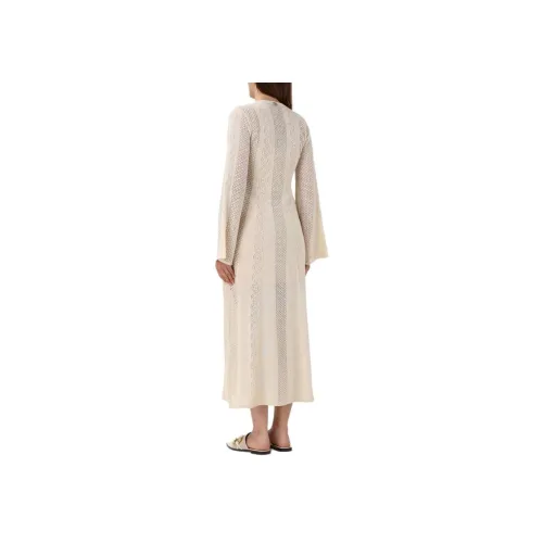Twinset Крем Женские Длинные Платья с Рукавами
