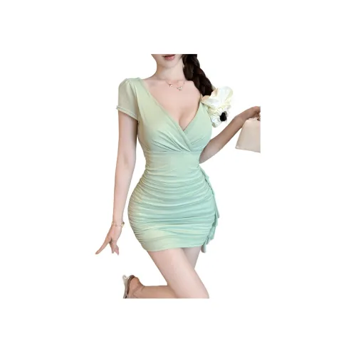 COVER TIME Короткое платье с короткими рукавами женское