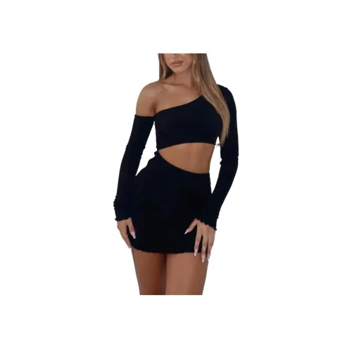 WHITE FOX Cashing Out Длинное платье с длинными рукавами женское