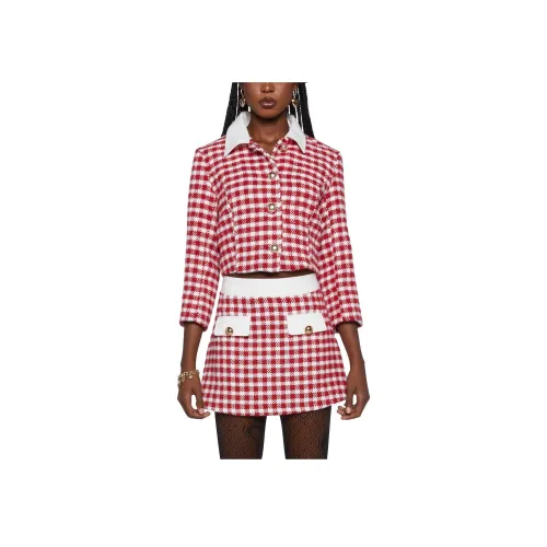 Dolls Kill Sugar Thrillz Couture Connections Cropped Jacket Куртки и Пальто Женские Красный Красный