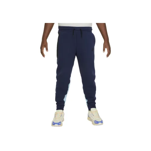 Nike Sportswear Tech Fleece Вязаные Тренировочные Штаны Детские Морской Синий