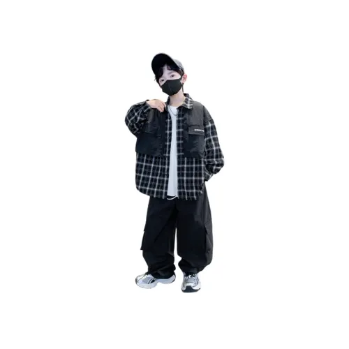 YUGUOGUO Черный комплект школьного возраста повседневная спортивная одежда