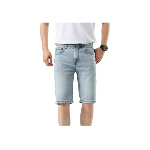 ZENGZHI Летние Джинсовые Шорты Мужские Светло-Синие