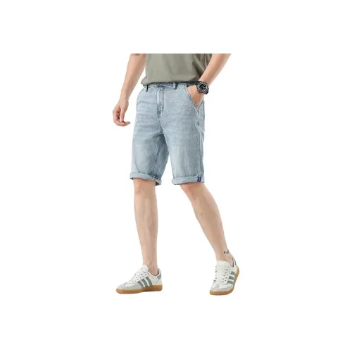 ZENGZHI Blue Men's Denim Shorts ZENGZHI Синий Мужские Джинсовые Шорты