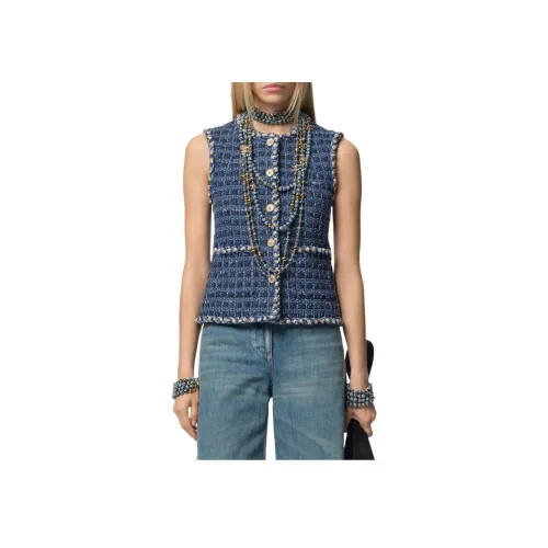 CHANEL Морской синий Женские Майки