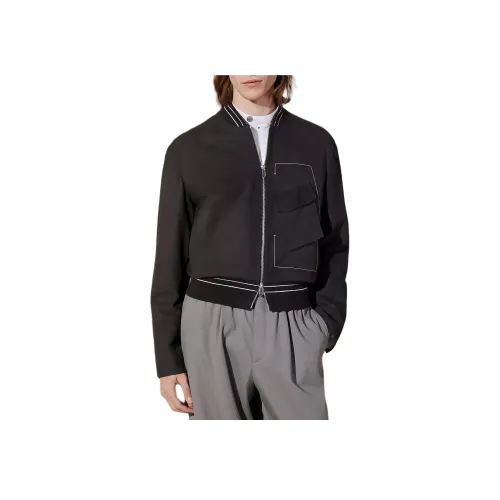 HERMES FW24 Кожа Куртка Мужская Лакрица