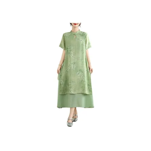 SIXUSICHOU Женские Платья с Короткими Рукавами